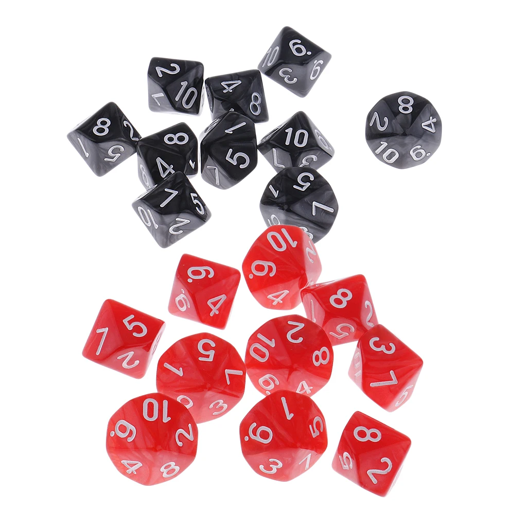 20pcs 10-Sided Dices D10 Set for Table Game Accessory