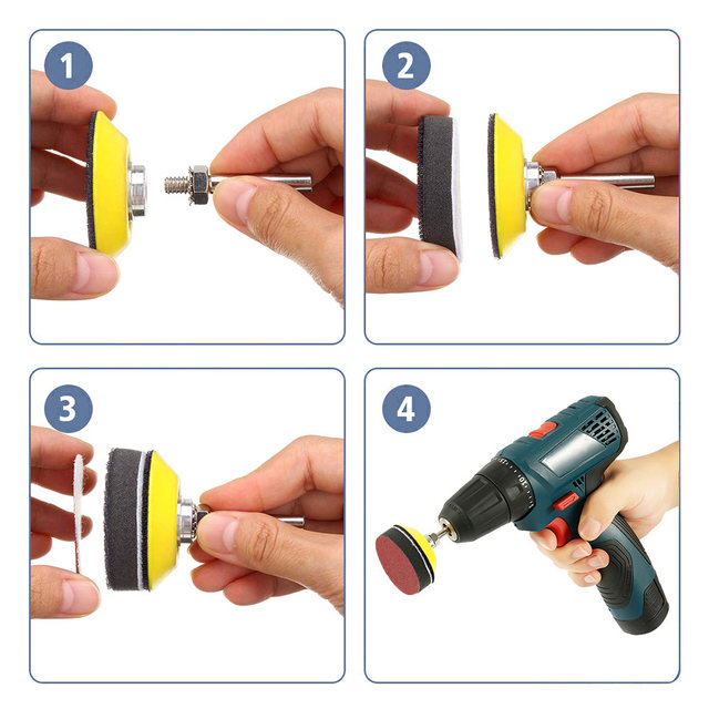 300 Dischi Abrasivi 50mm Con Velcro | Grana 36-3000 Per Trapani E Smerigliatrici