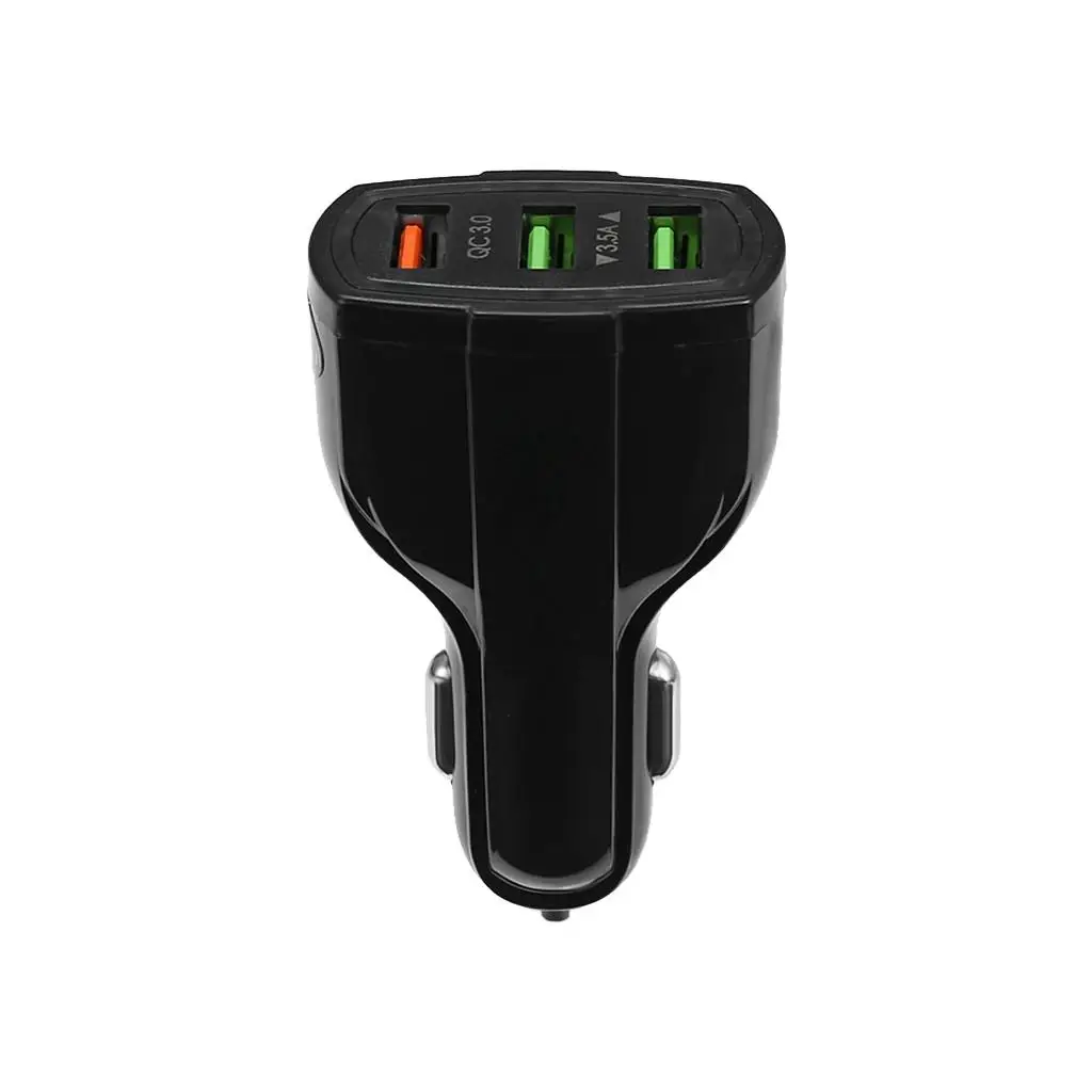 Universal Car Charger 3.5A 1.8A Fast Power Triple USB Ports Adapter Black