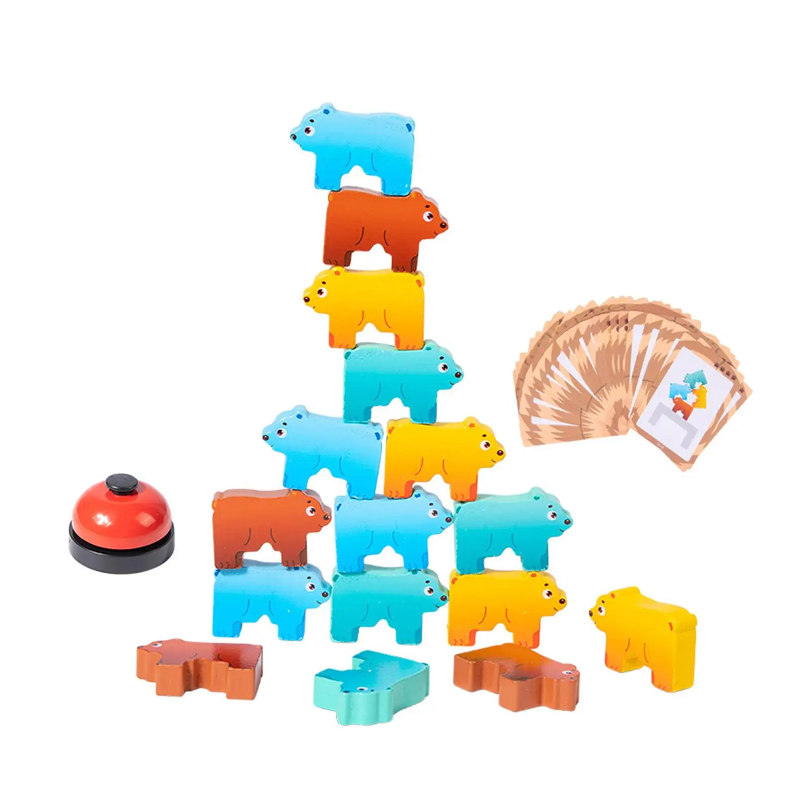 Wooden Stacking Toy Learning Building Toys Fine Motor Skill Activities Balance Game for Kids Boys Children Girls Birthday Gift