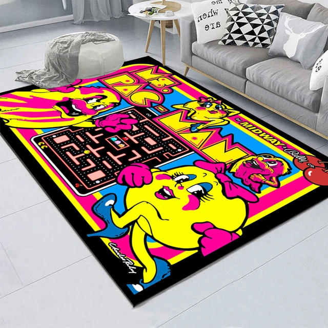 3D Retro Game Pac-Man Gamer Custom Rug Doormat WC Bedroom Floor Mat Carpet  Decor