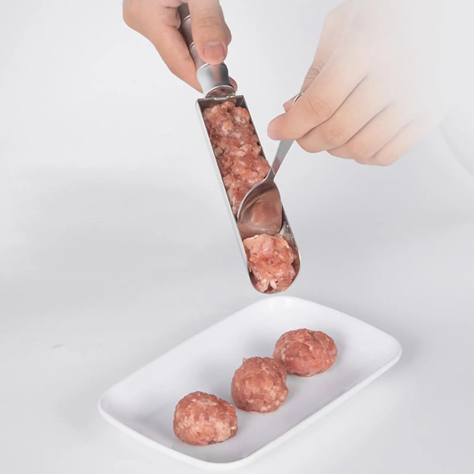 Kitchen Meatball Maker Portable Meat Baller Spoon with Spade DIY Meatball Making for Cooking Fish Ball Rice Balls Kitchen Cookie
