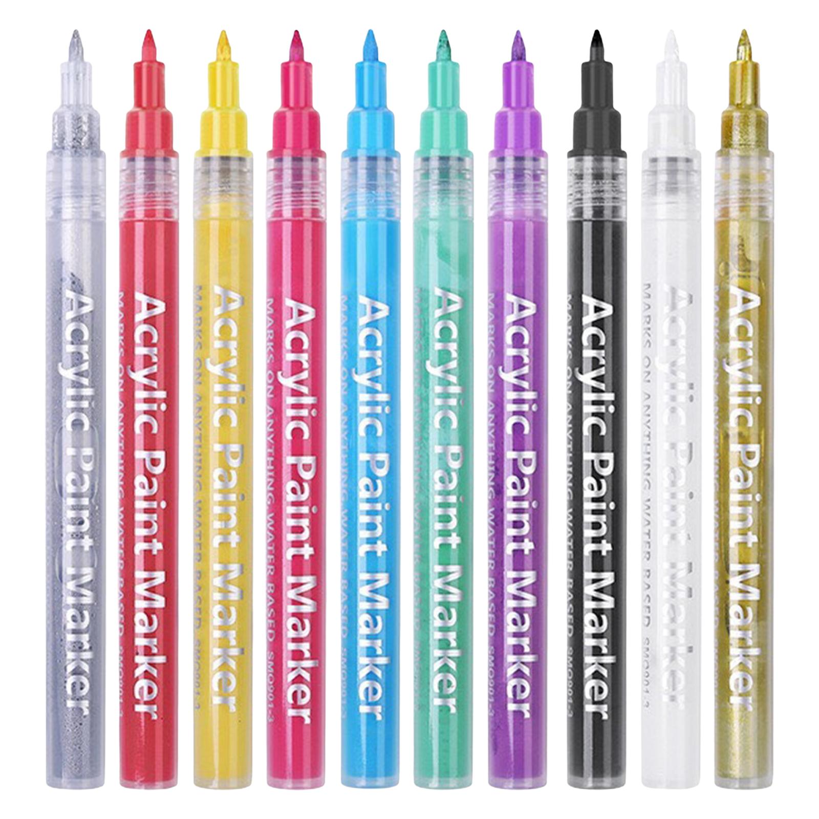 10x Nail Art Graffiti Pen, Nail Art Beauty Tool Different Colors DIY Fingernail Graffiti Painting