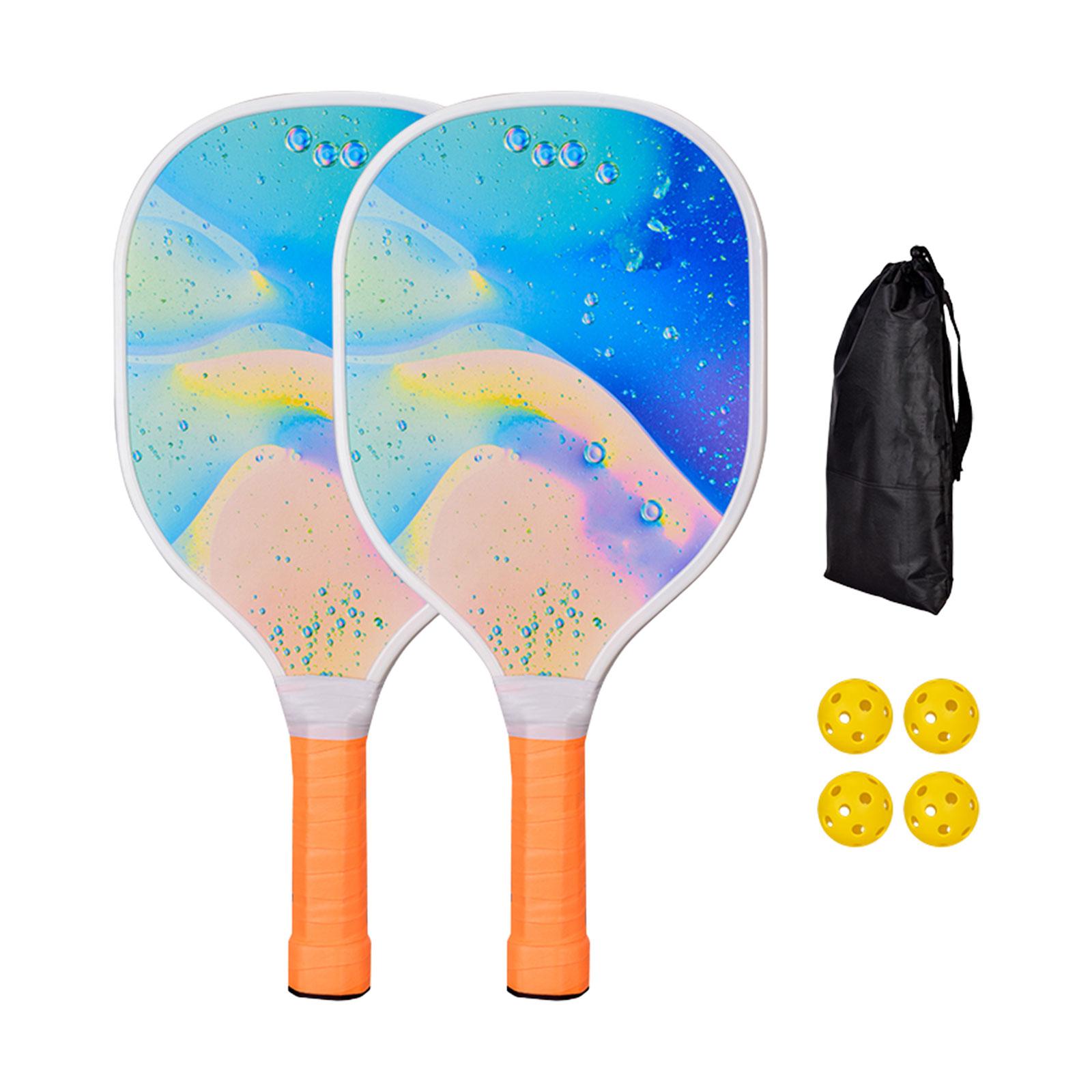 Pickleball Paddles with 2 Rackets 4 Pickleballs Edge Guard Pickleball Racquets for Kids Adults Indoor and Outdoor Tournament