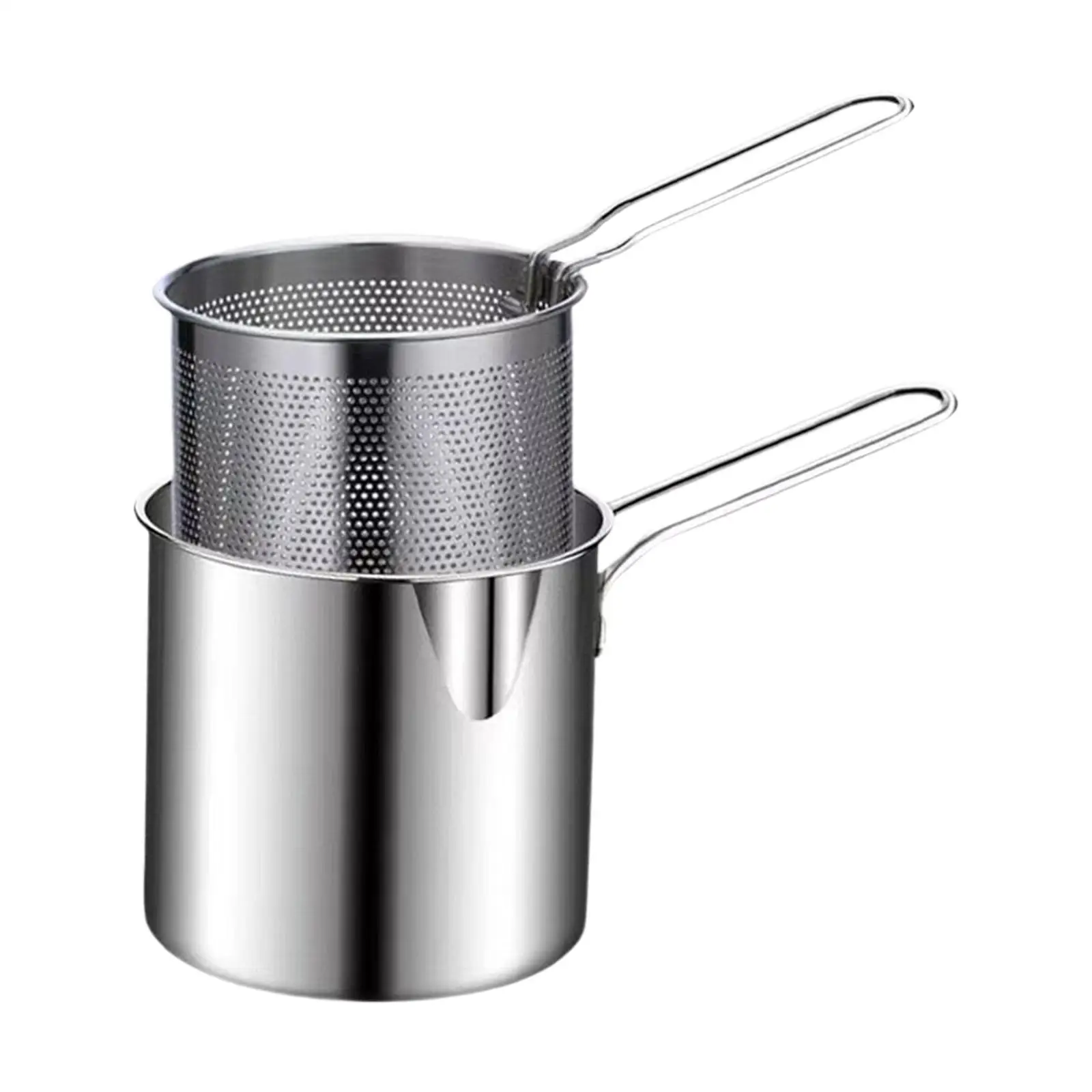 Deep Fry Pan with Strainer Detachable for Outdoor Kitchen French Fries