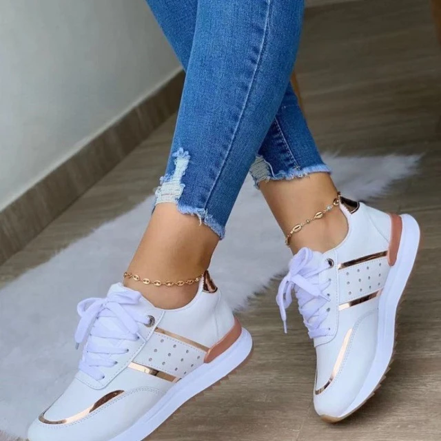 Femme Chunky Lace Up Women Sneakers Flat Shoes Ladies Outdoor Women Running  Shoes Women White Shoes Chaussure Zapatillas Mujer - AliExpress