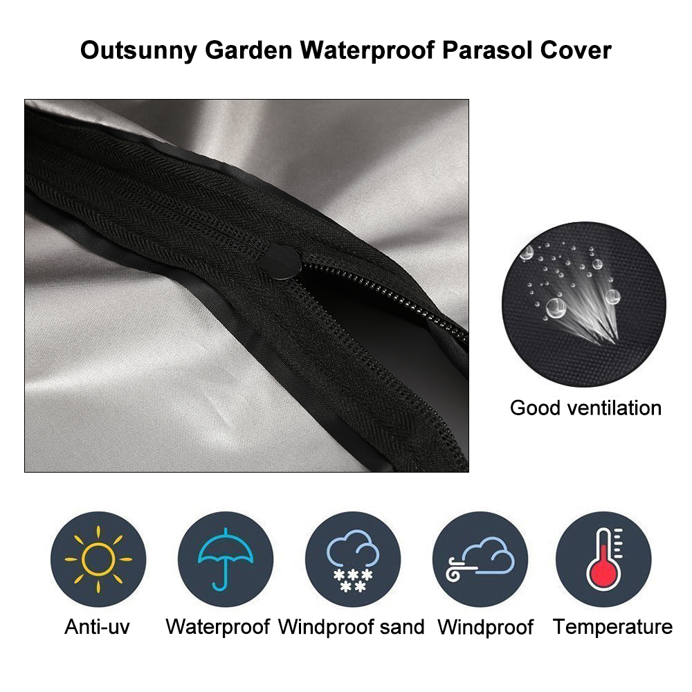 Description Picture 6 of itemWaterproof Sunshade Umbrella Cover Outdoor Garden Oxford Cloth Weatherproof Cantilever Parasol Rain Protective Cover Accessory