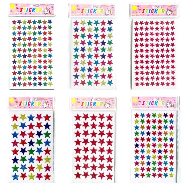 10 Sheets/Pack Of Children Award Glitter Stickers Five-Pointed Star Sticker  Adhesive Package Label Party Decoration - AliExpress