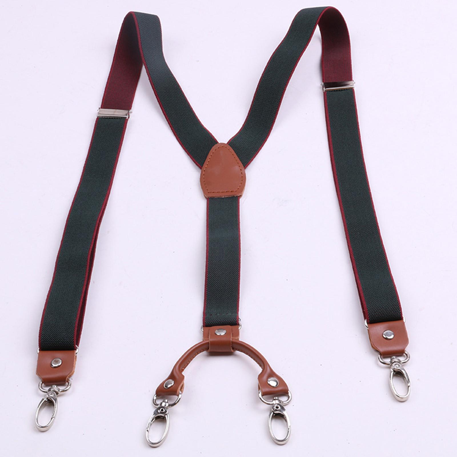 Men`s Suspenders Y Back Adjustable Elastic Y Shaped Hooks Pants 