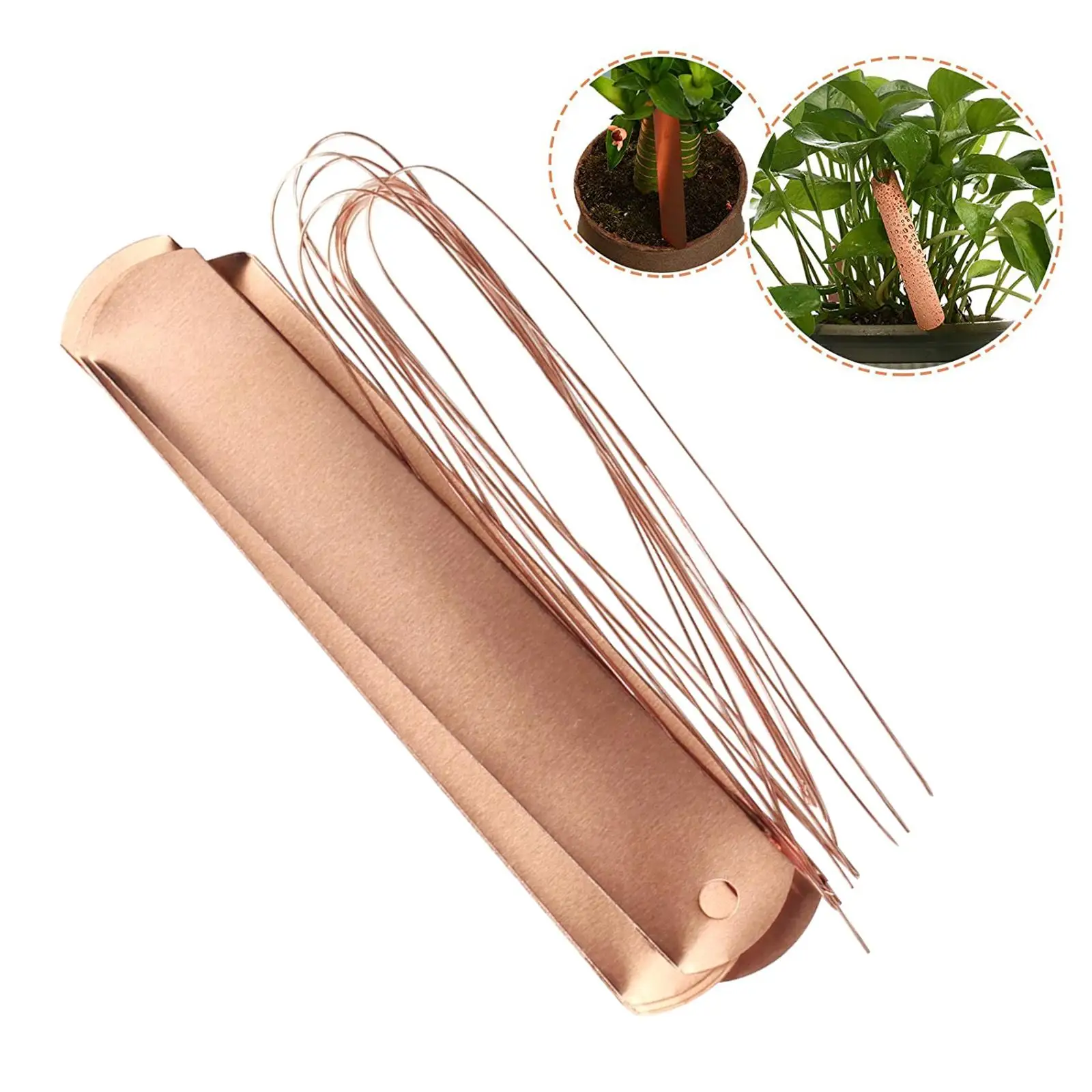 20 Pack Copper Plate Plant Labels Long Reusable Tags Gardening Marker with Ties