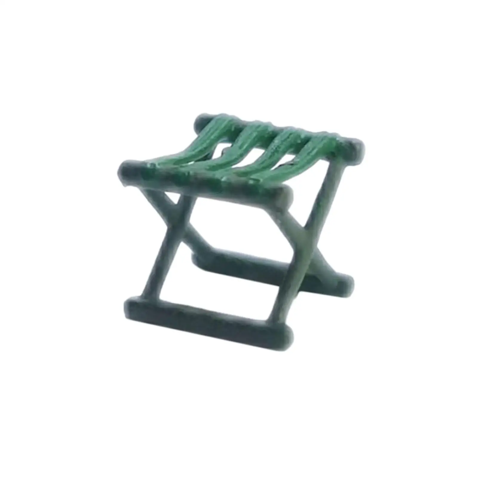 1/64 Folding Stool DIY Projects Desktop Ornament S Gauge Collections Micro Landscape Layout Diorama Scenery Camp Stool Miniature