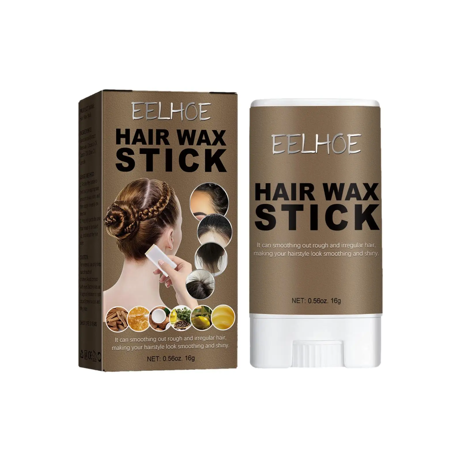 Hair Wax Stick Hair Slick Stick for Fly Away Edge Frizz Hair Shapes Texture