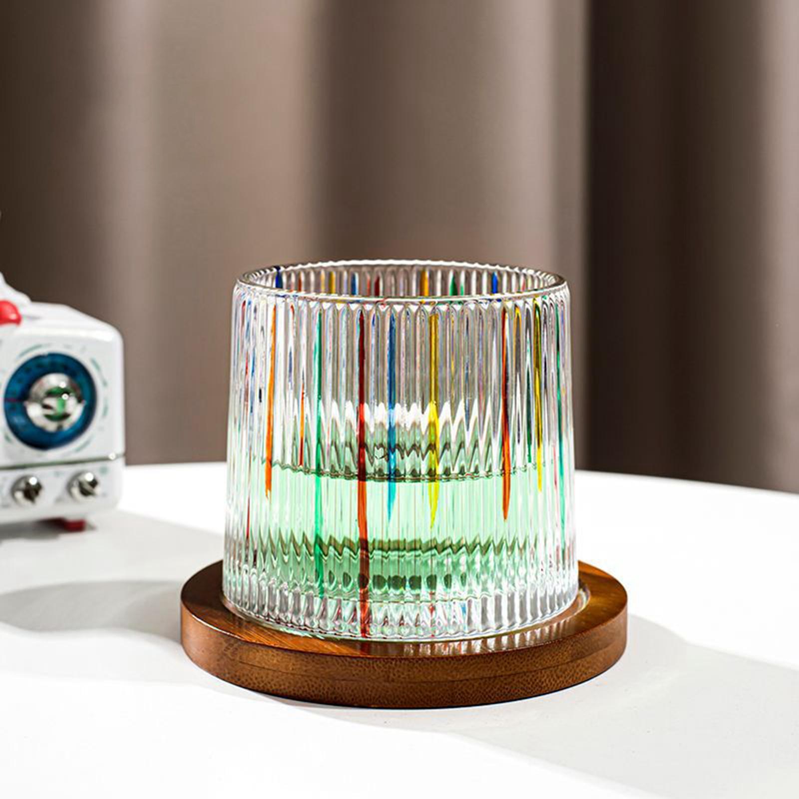 Hand Painted Crystal Cocktail Glass Cup Stemless Drinkware Thick Weighted Bottom for Bourbon Rum