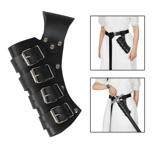 Medieval PU Leather Frog Scabbard Rapier for Stage Performances