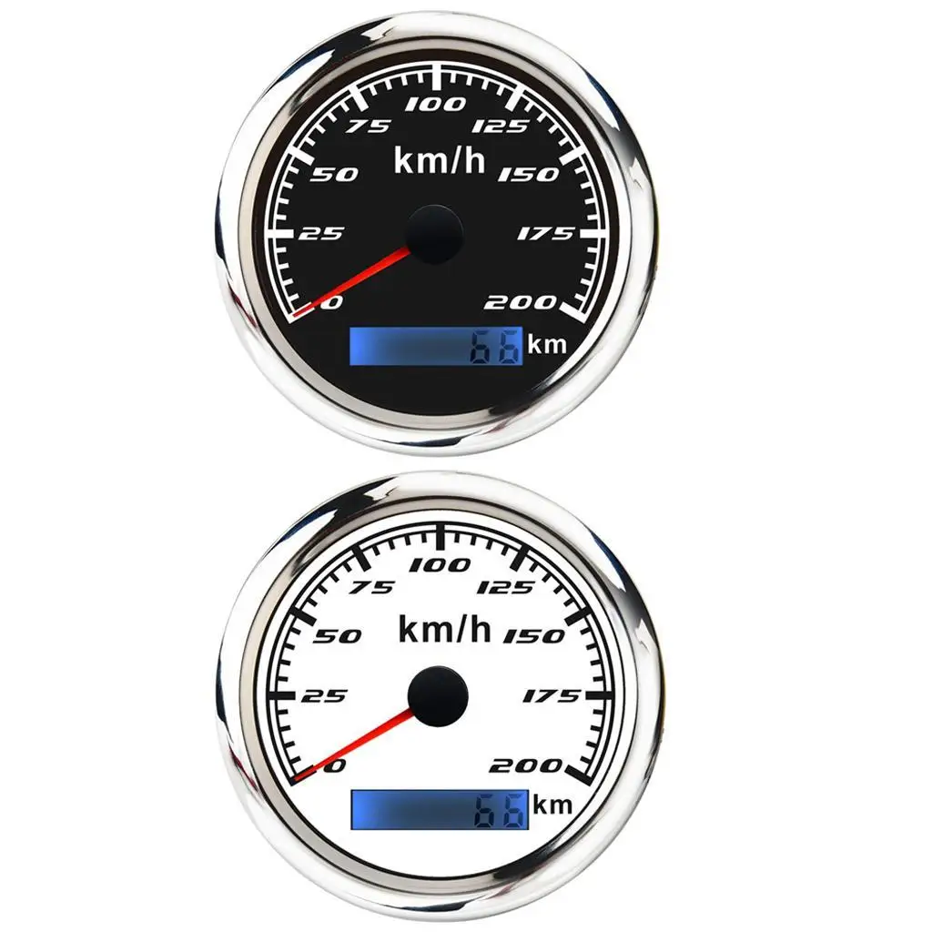 0-200Km/H 85mm Motors Waterproof Digital Stainless GPS Speedometer 12x8x12cm