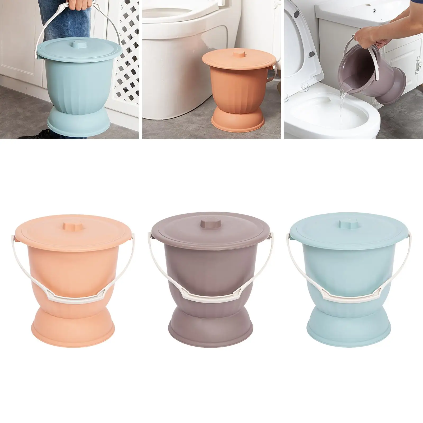 Household Spittoon with Lid Thickened Pot Portable Toilet Night Pot for elder Adults Woman Children