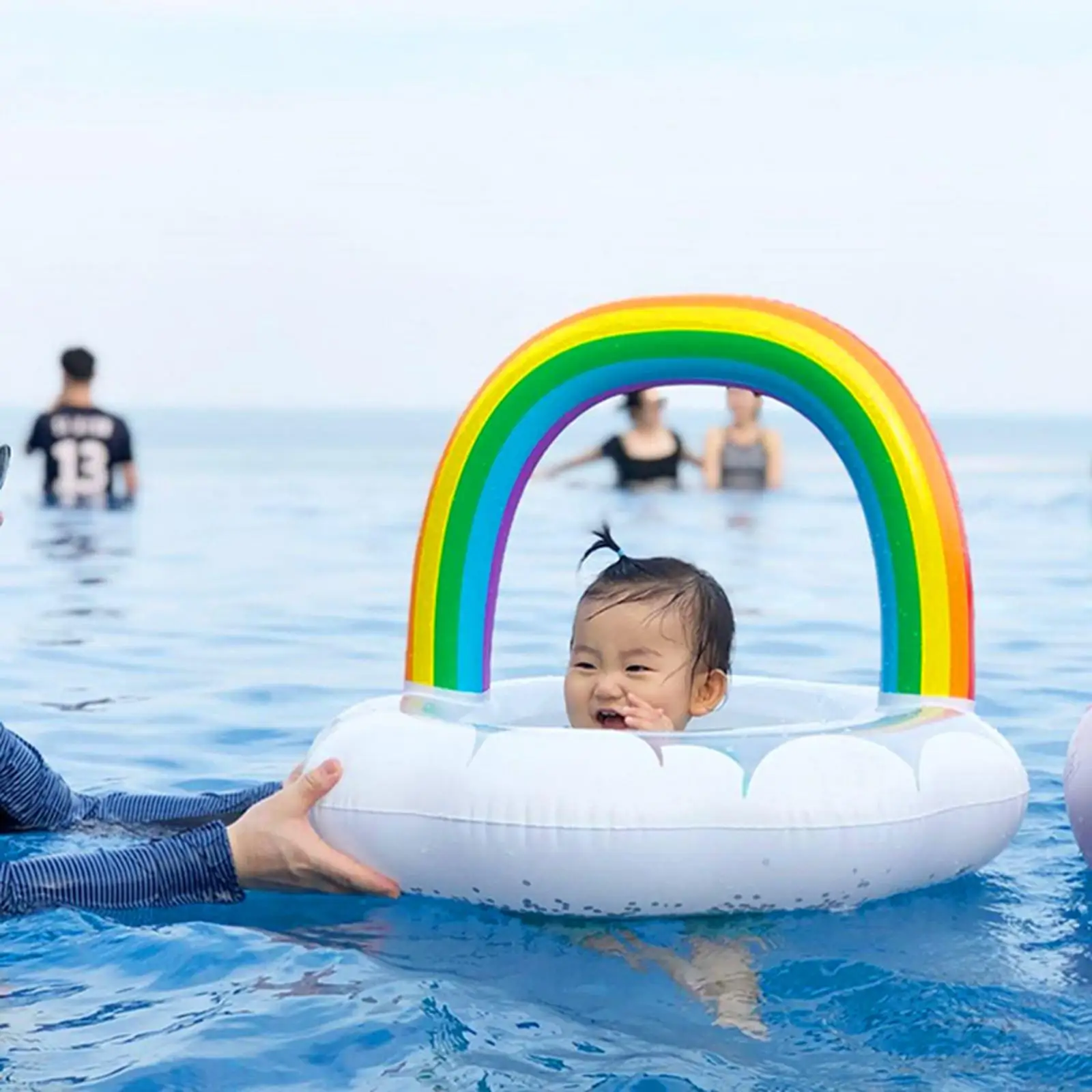 Baby Swimming Ring with Seat Water Toy Summer Beach Party Pool Toys Swim Aid Toy Swim Rings for Boys Girls Kids Toddlers Newborn
