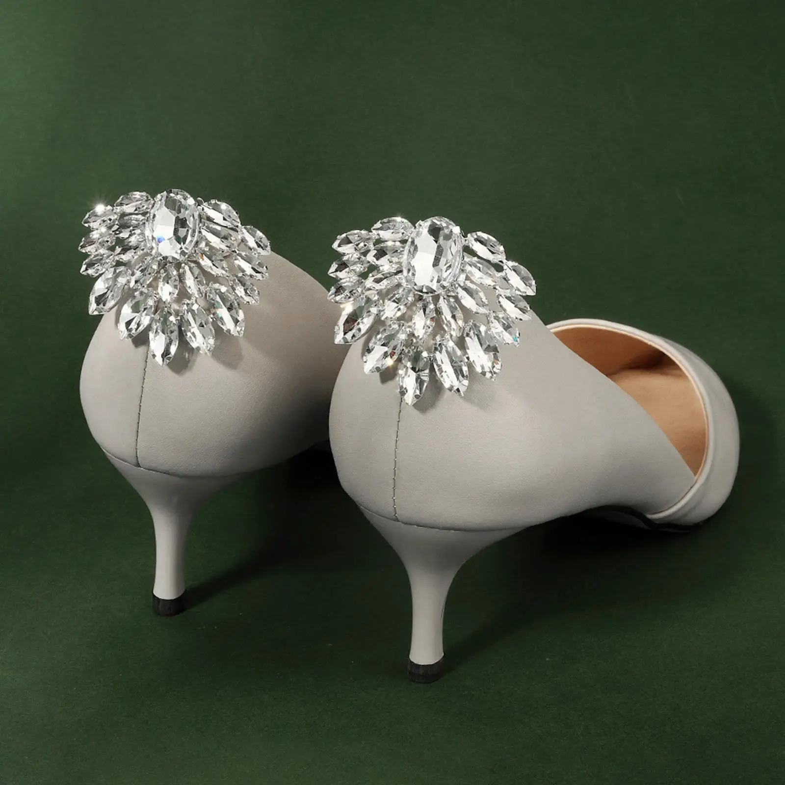 2x Decorative Shoes Clips Bridal Shoes Charm Floral Detachable Craft Garment Accessories Jewelry for Banquet Party Decoration