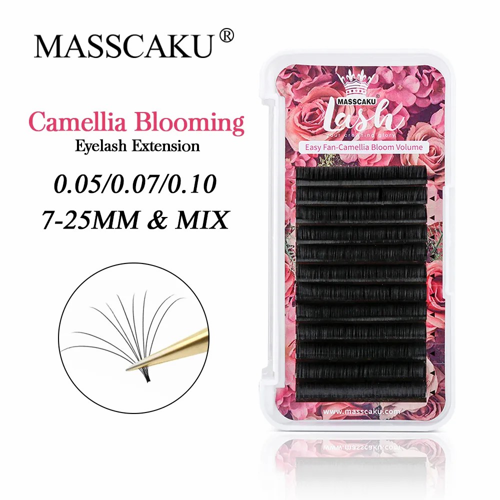 Best of MASSCAKU Easy Fanning Blooming Individual Eyelashes Extension Russian Volume Auto Fan Eyelashes Natural Cilia Silk Lashes Reviews & Tips