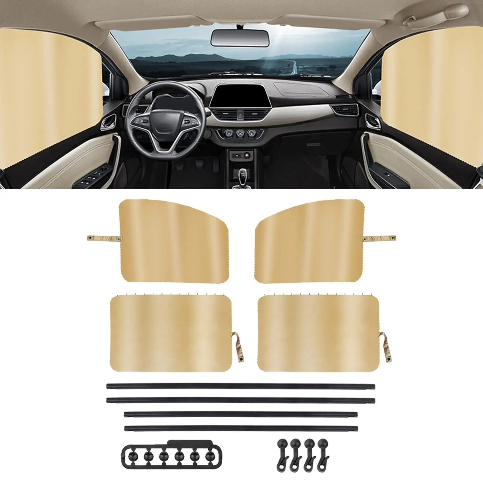 Car Window Side Sunshade Cover Slidable Curtain for Private Talking
