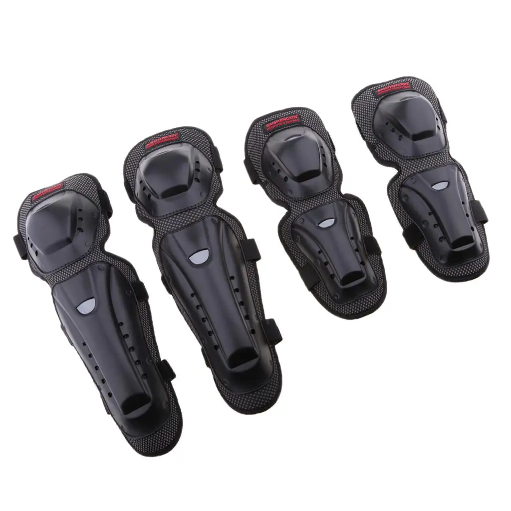 4Pcs Unisex  Knee Elbow  Motocross  Knee Shin Guard Pads Protective Gear for Adults