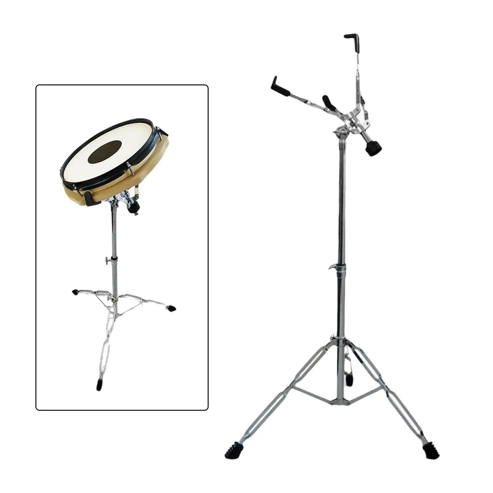 Portable Snare Drum Stand Height Adjust Drum Bracket Double Braced for Accessory