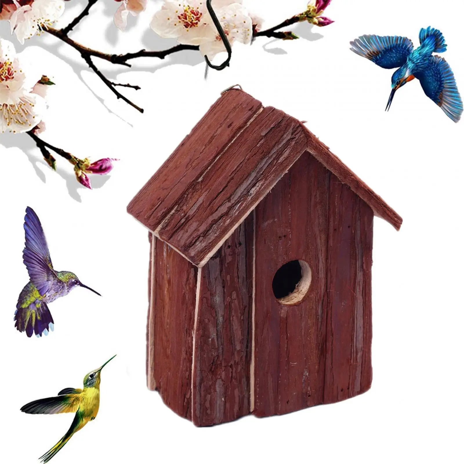 Hummingbird Houses Durable Sturdy Creative Wood Birds House Bird House Room for Yard Backyard Outside Garden Hummingbirds