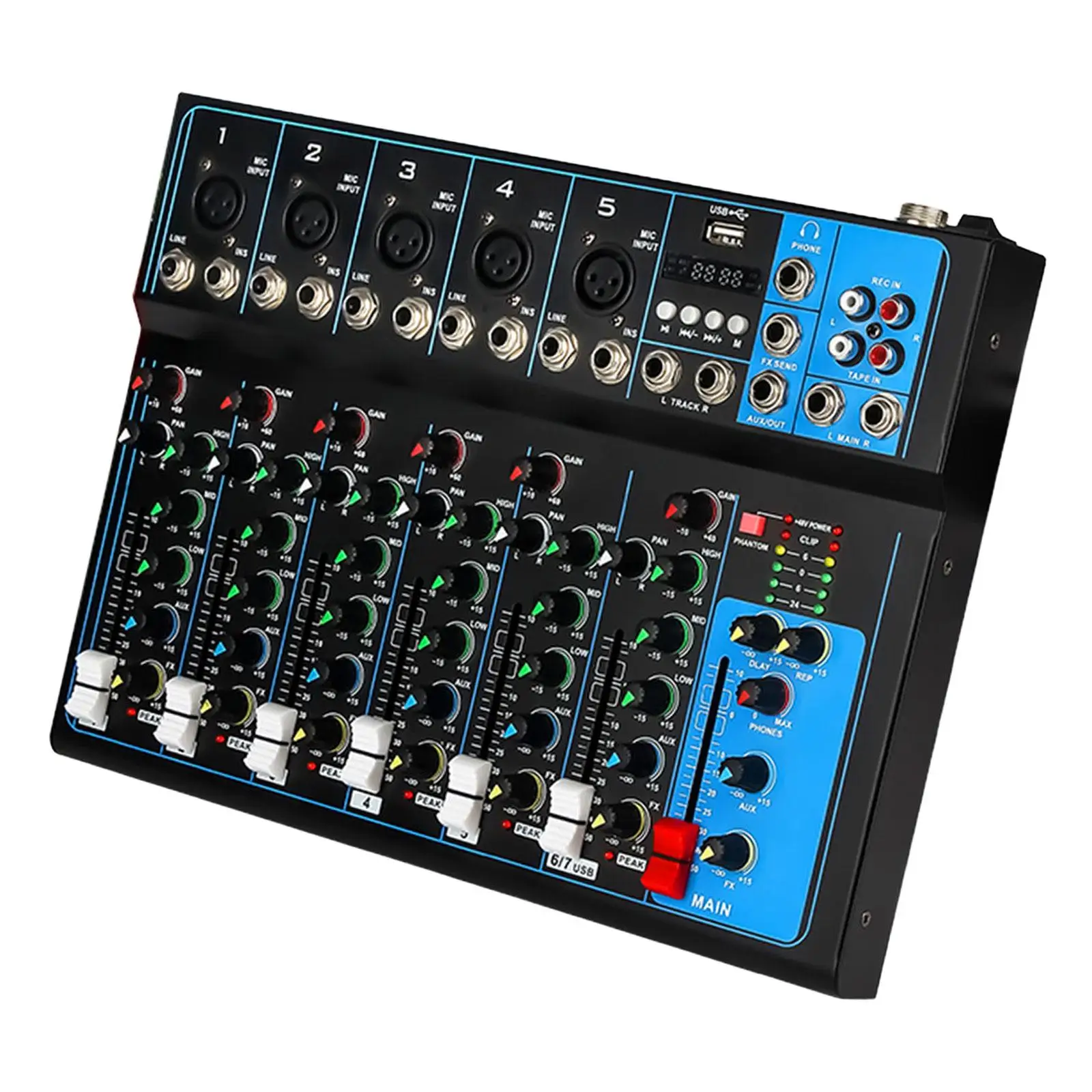 Audio Mixer Portable Computer Recording Professional Sound Mixing Console for KTV Live Broadcast Music Application Karaoke Party