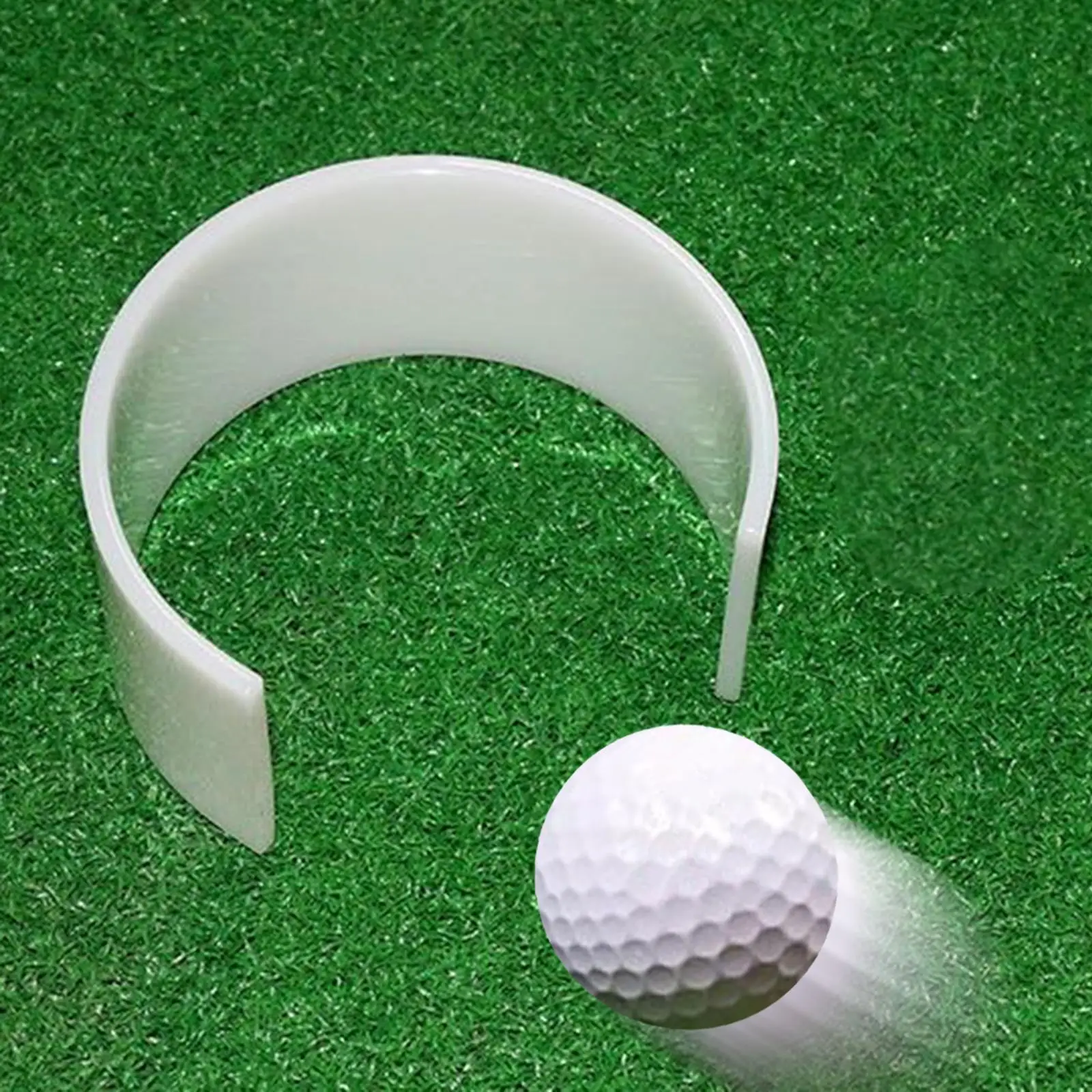 Golf Putting Hole Cup Ring Trainer Accessory Training Aid Exercise White Golf Putt Cup for Putting Green Home Office Yard Lawn