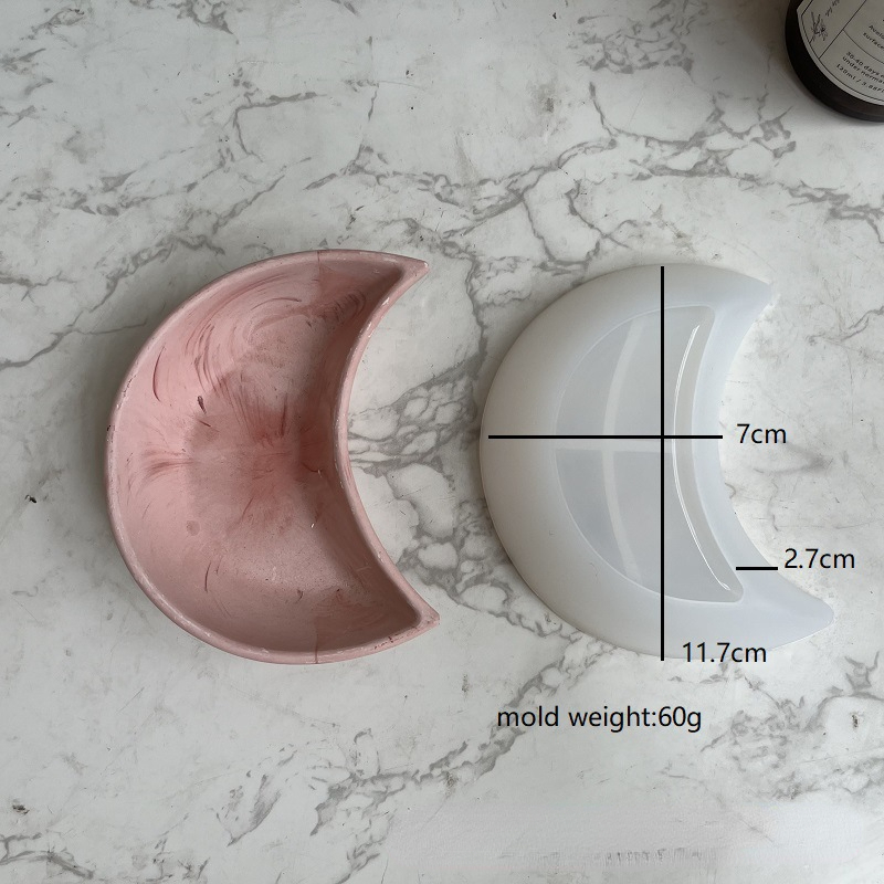 Description Picture 5 of itemMoon Silicone Tray Mold DIY Storage Box Crystal Resin Mold Moon Shell Jewelry Storage Box Silica Gel Mold Home Craft Decoration