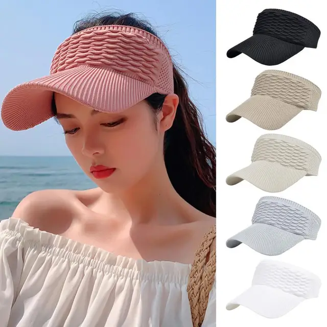 Women Sun Hat Elastic Adjustable Baseball CapsSolid Color Sun