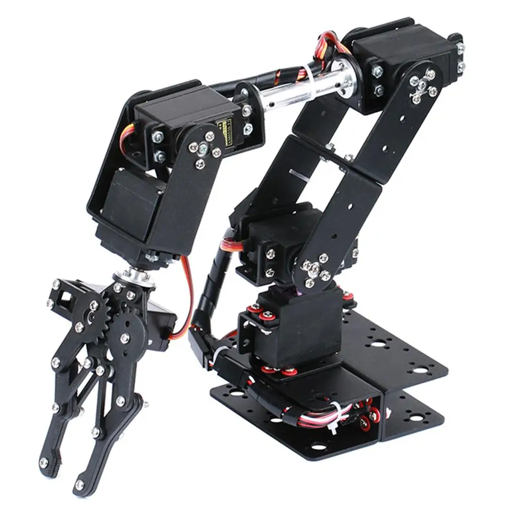 6DOF Aluminium Robot Arm Mechanical Robotic Clamp Claw Kits for    Robotics Learning DIY Assembly Toys