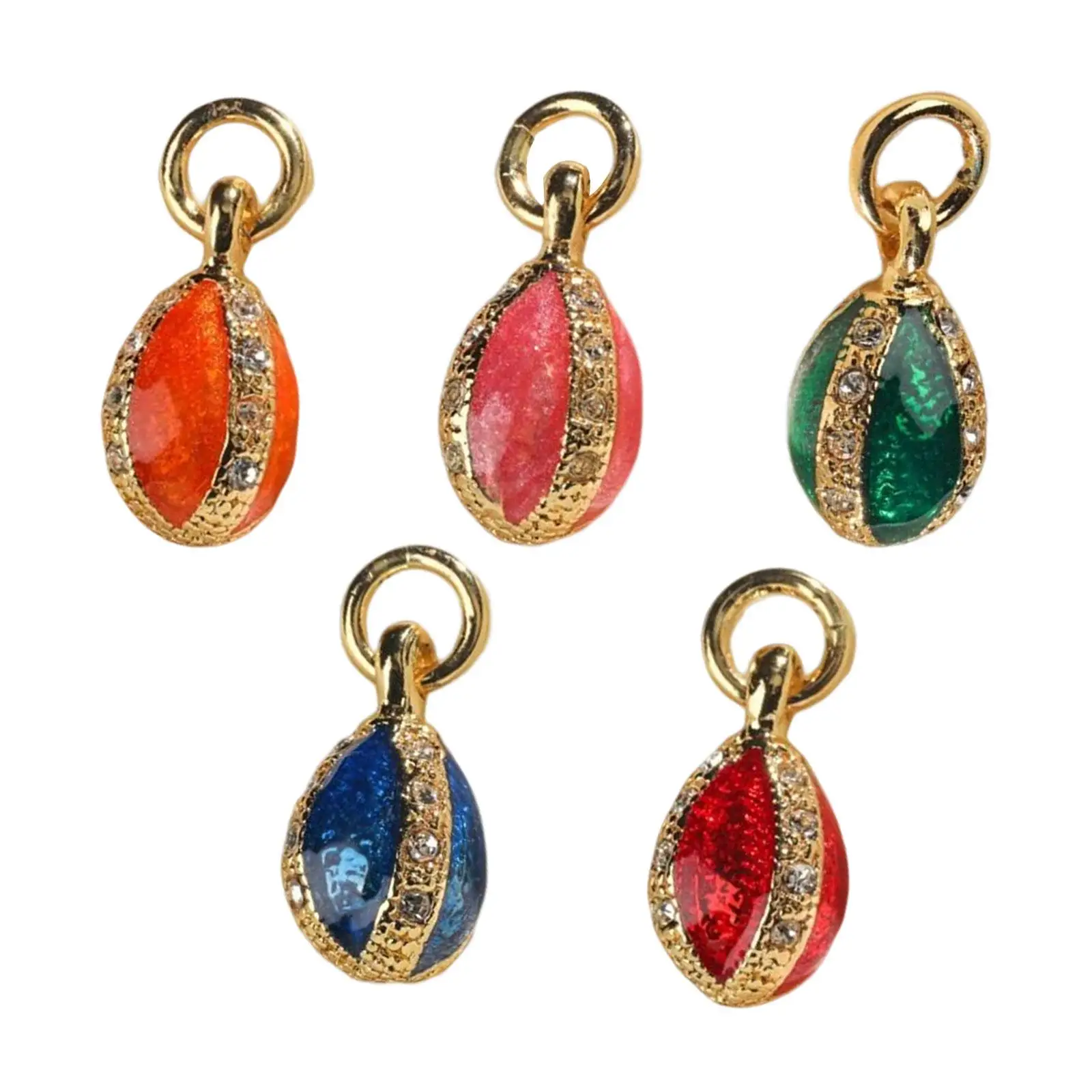 Enamel Easter Egg Pendant Charm Festival Mini Decoration Accessories Metal Gift for Keychain DIY Crafts Bracelet Jewelry Making