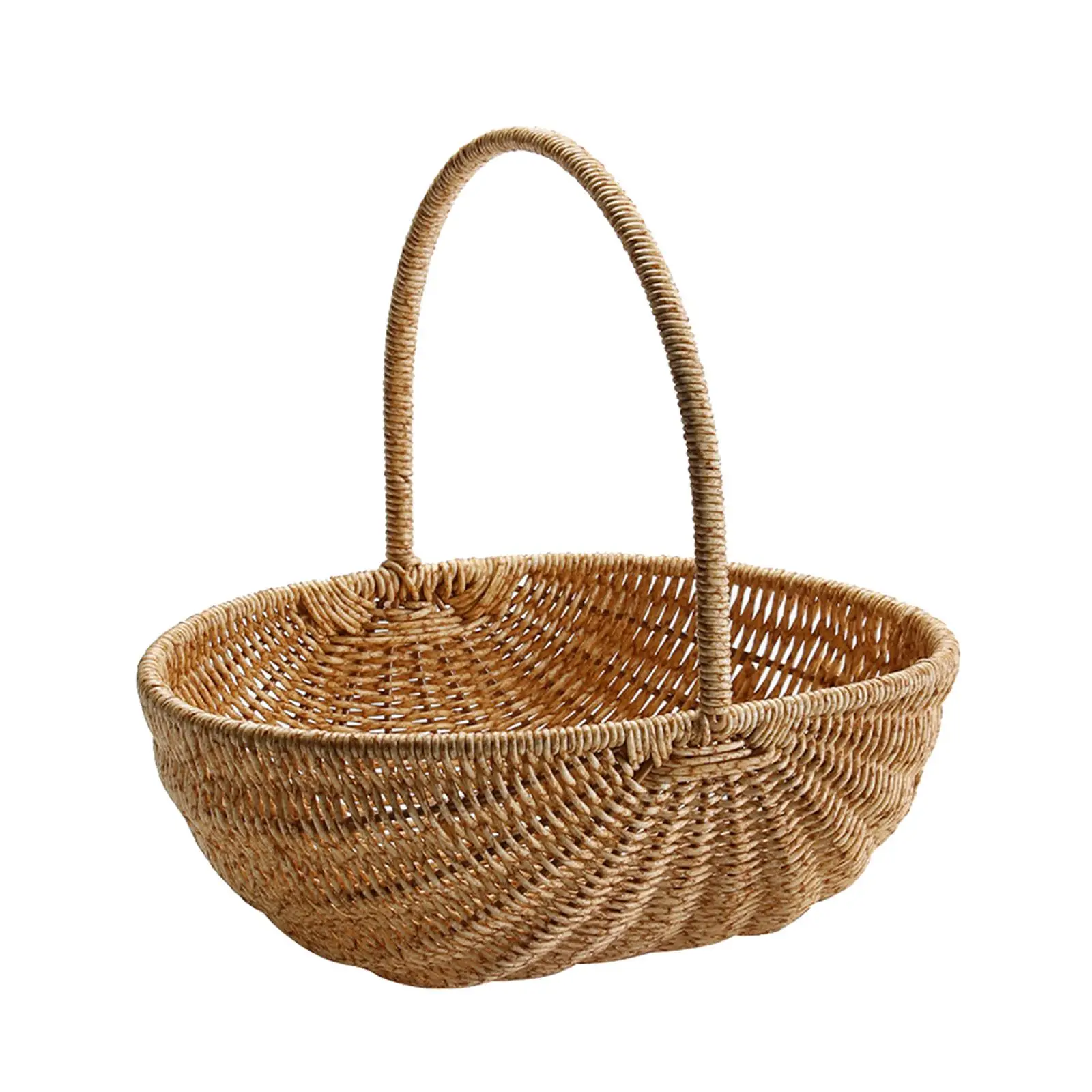 Multipurpose Woven Basket with Handle Breathable Picnic Cabinet Camping