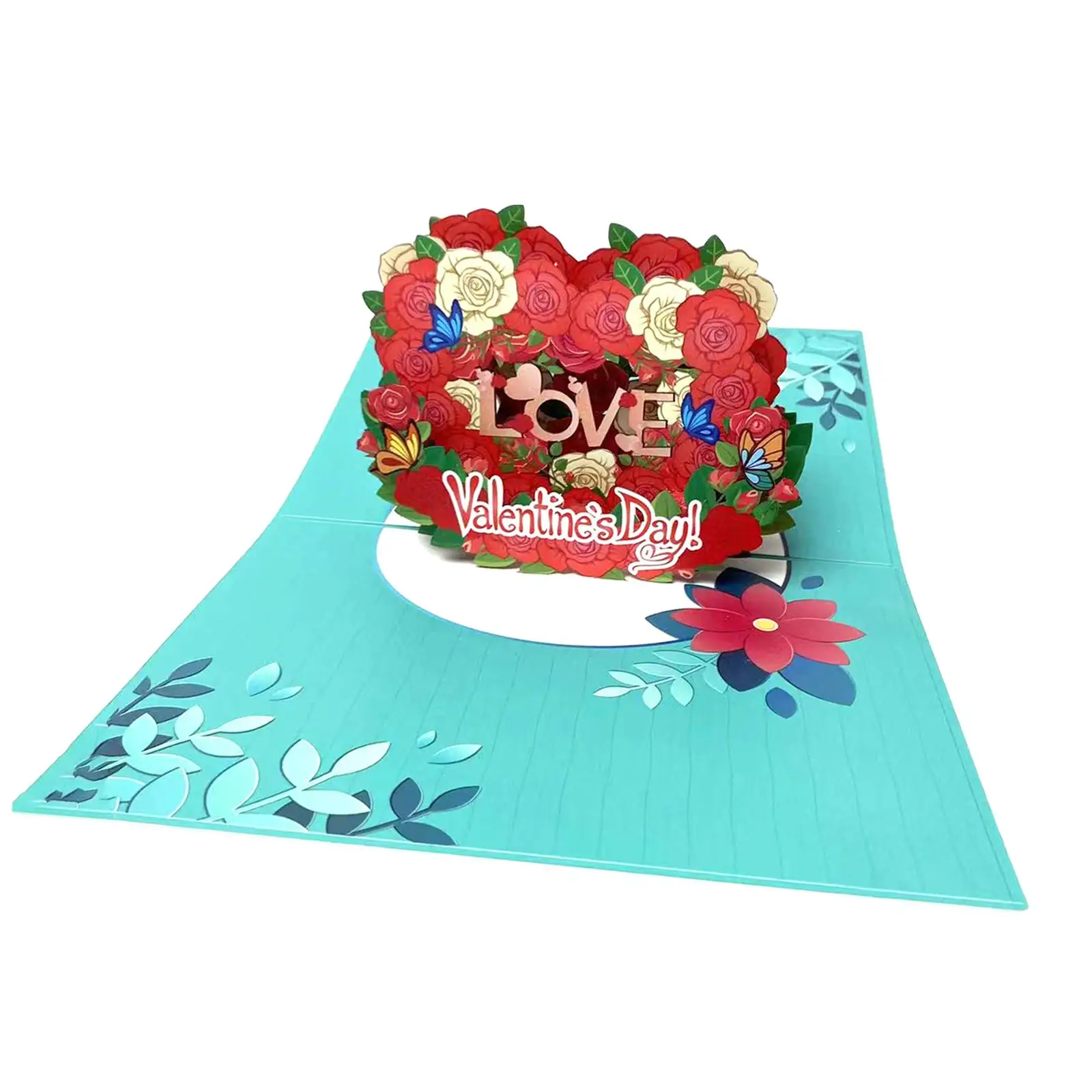 Valentines Day Cards Wedding Card Love Heart Flower Valentine Gift Cards 3D Greeting Cards for Festival Male Couple Boyfriend