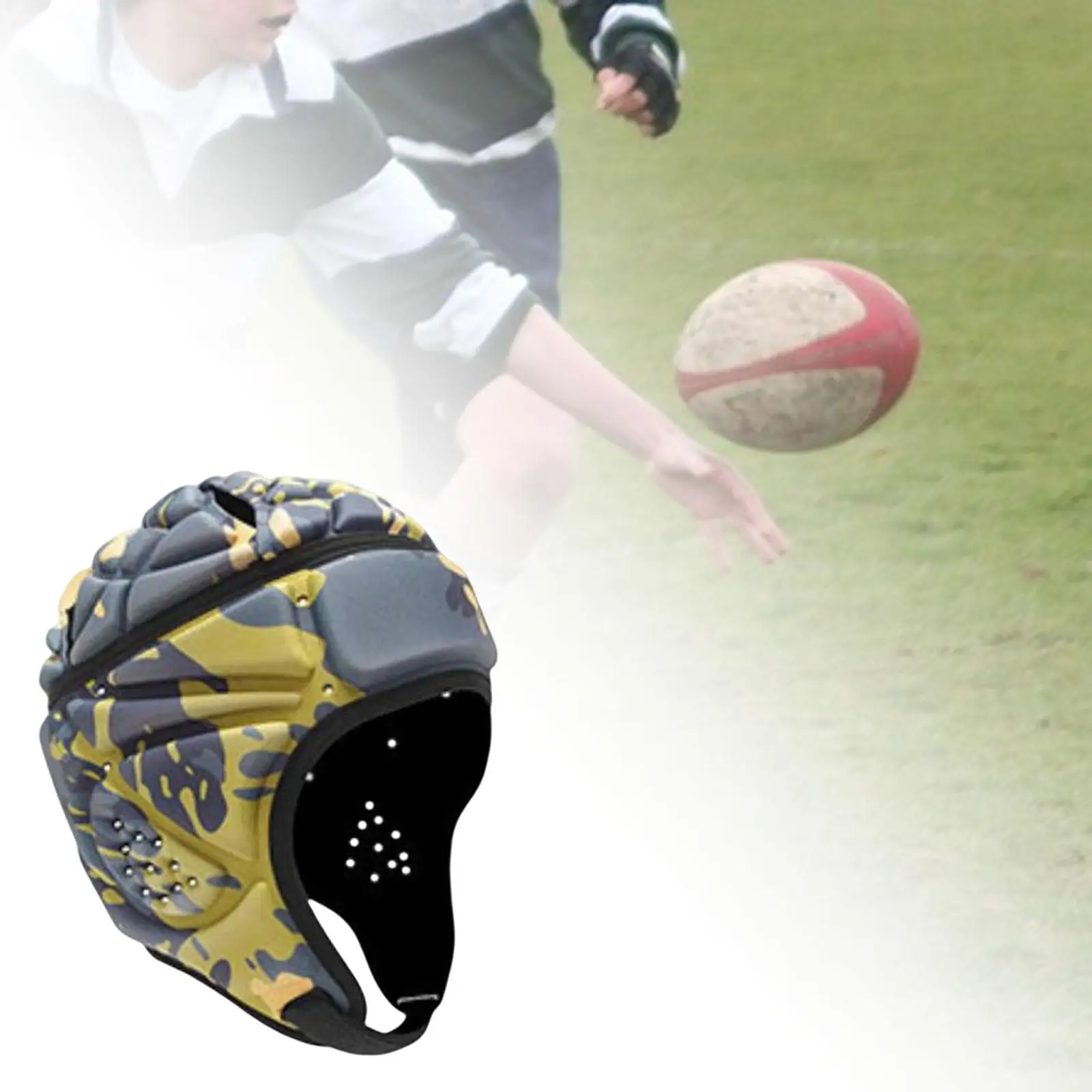 Rugby Headgear Protective Children Youth Soft Padded Goalkeeper Adjustable Sponge Football Hat for Skateboard Soccer