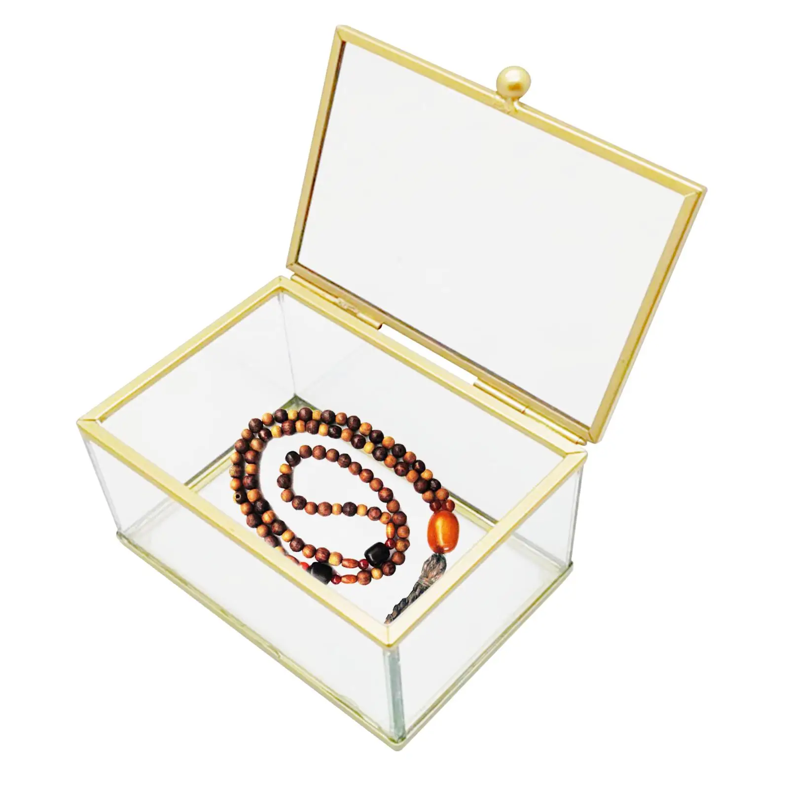 Glass Jewelry Box Keepsake Box for Women and Girls Storage Trinket Display Case Decorative Storage Box for Wedding Birthday Gift