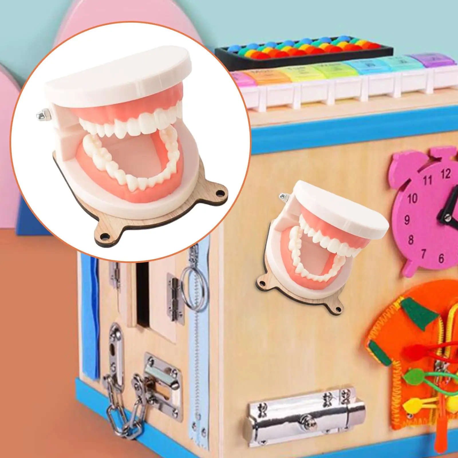 Kids Practical Life Brushing Teeth Model Busy Board Accessories for Children