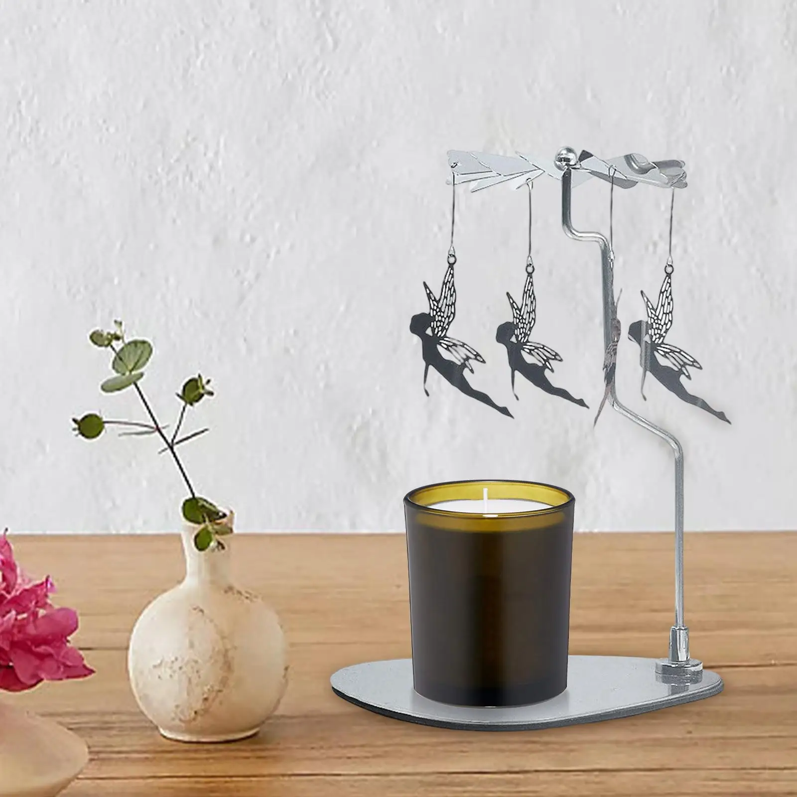 Rotatable candle holder stainless steel romantic for table decoration gift