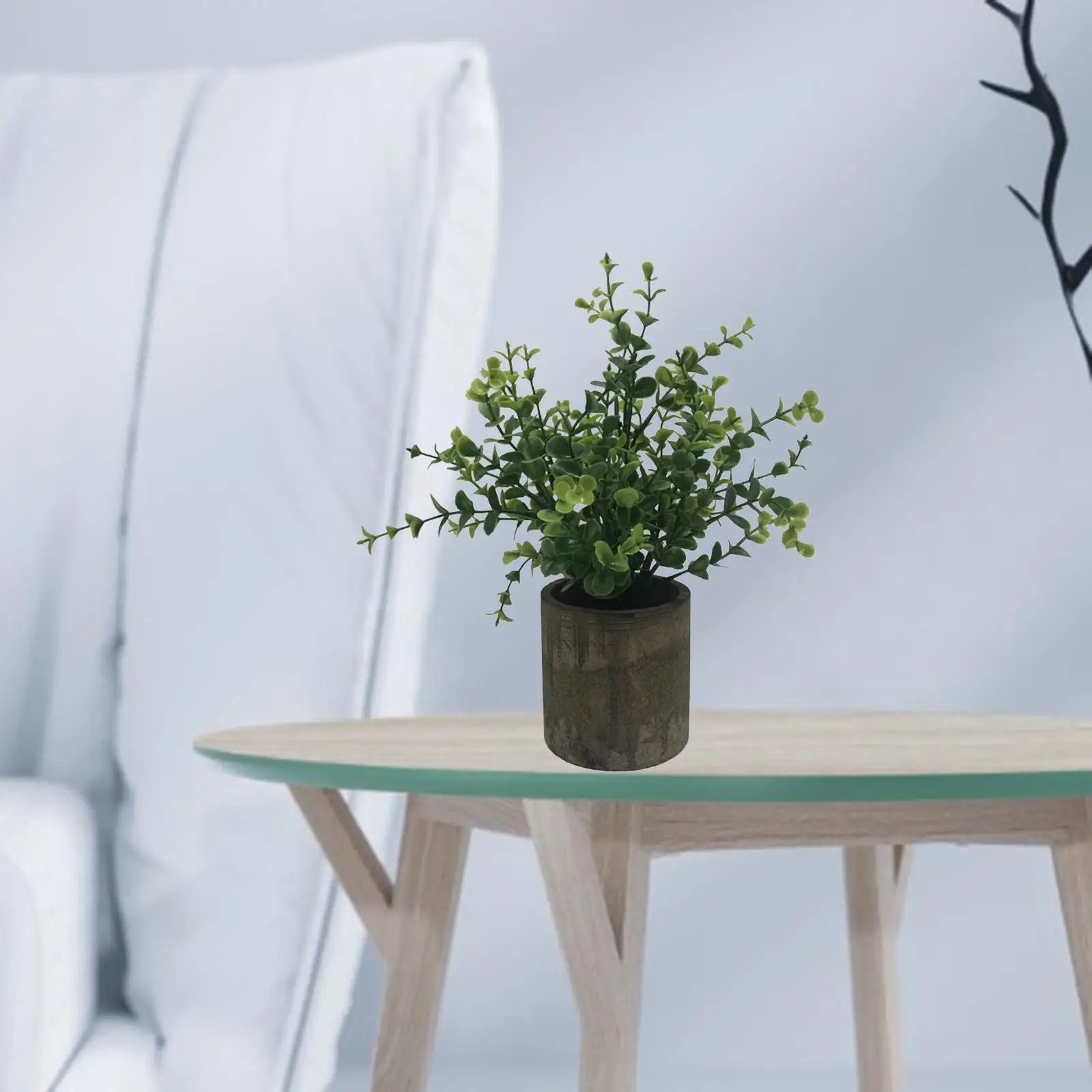 Artificial Eucalyptus Fake Bonsai Potted Plants Outdoor Dining Table Decor