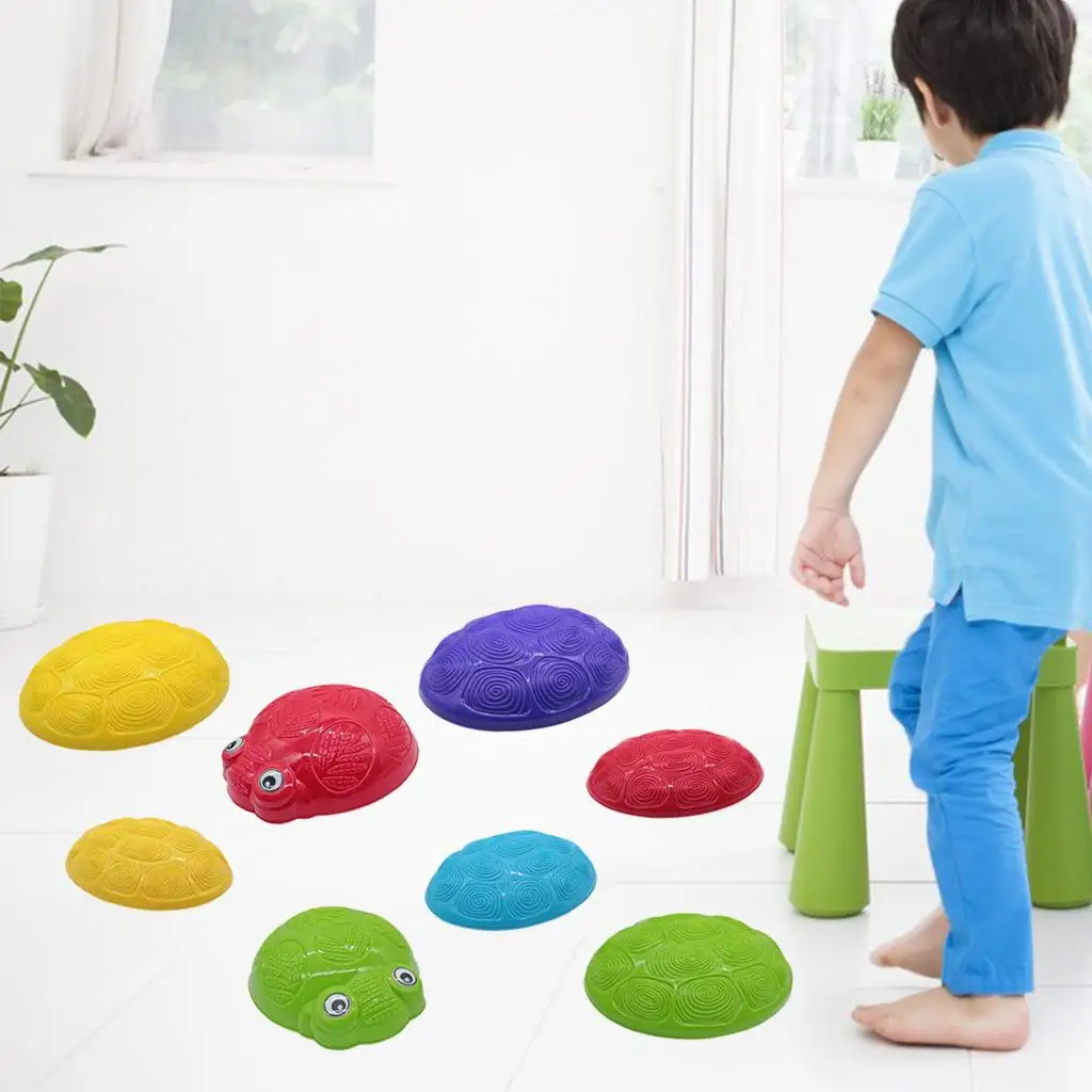 6x Balance Stepping stone Play Equipment Gross Motor Development Crossing River stone Turtle jump stone for Indoor Family