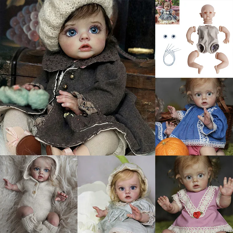12Inch Mini Reborn Kit Elf FLO Unfinished Vinyl Kit Unpainted DIY Blank Reborn Baby Doll Parts with Cloth Body