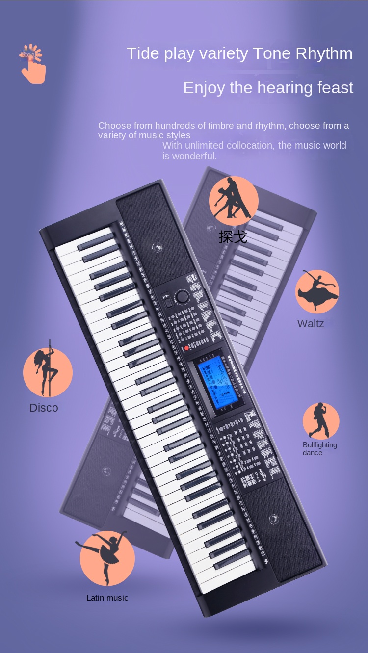 Title 20, Musical Keyboard Midi Controller 61 Keys Wirele...