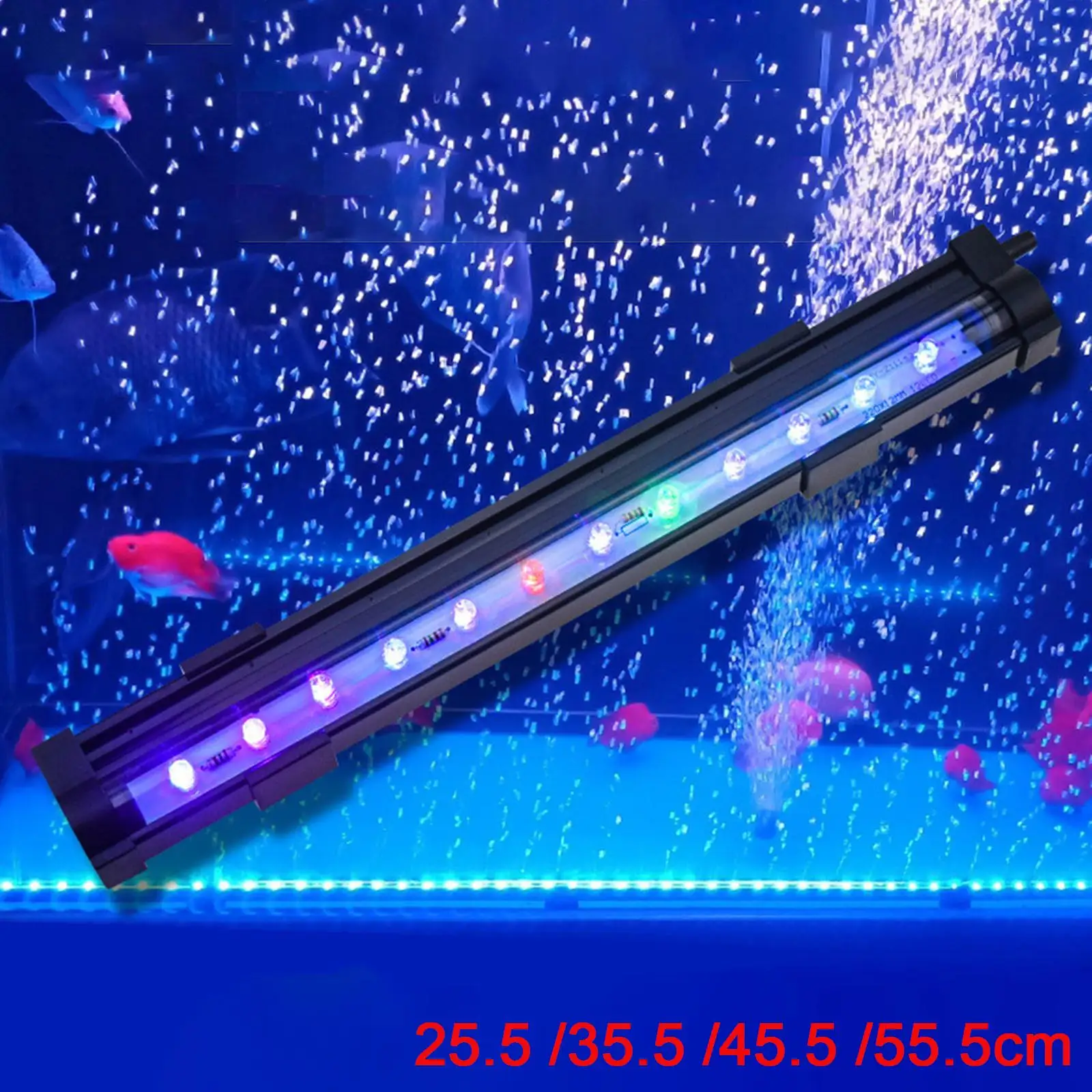 Aquarium Light Fish Tank Lamp Underwater Light Color Changing Waterproof Light Bar Stick for Home Office Decoration