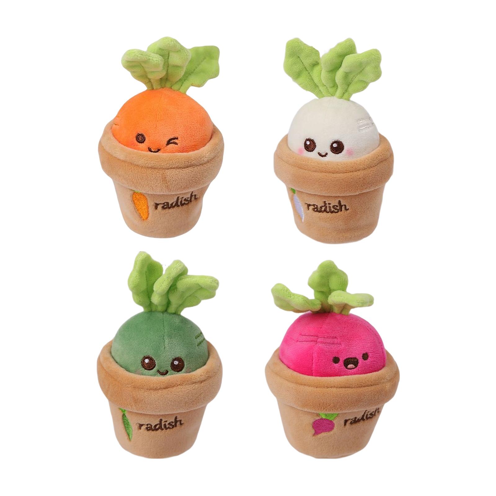 Carrot Plush Toy Keychain Vegetable for Baby Kids Adults Children Decor Accessories