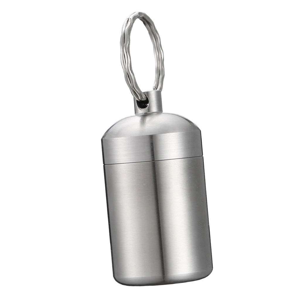  Box Keychain Waterproof Single Chamber Stainless Steel Organizer for Camping