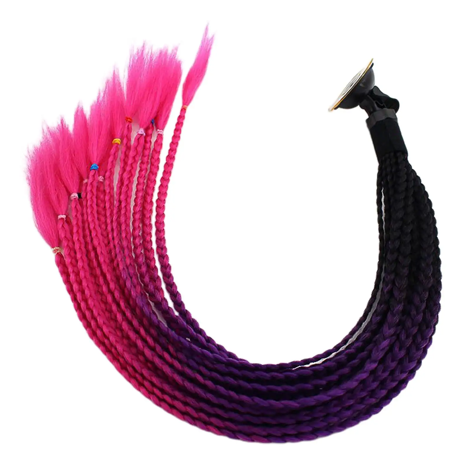 2x Unisex Adults  Gradient Ramp  Ponytail Curly  Hair for Motorcycle Motor  Black Rose Red