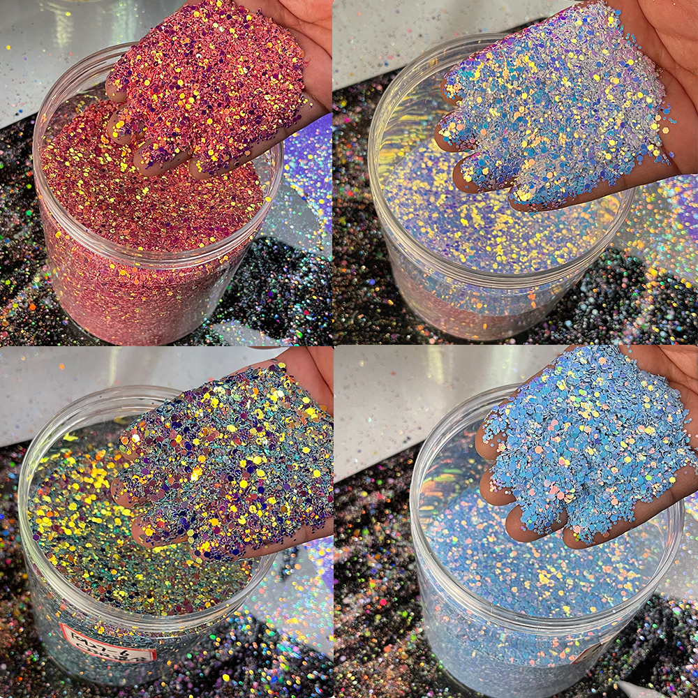 Best of 50g Holographic Chameleon Nail Glitter Mixed Hexagon Sequins Make Up Flakes Rainbow Pigment Chunky Irediscent Glitter Decoration Reviews & Tips