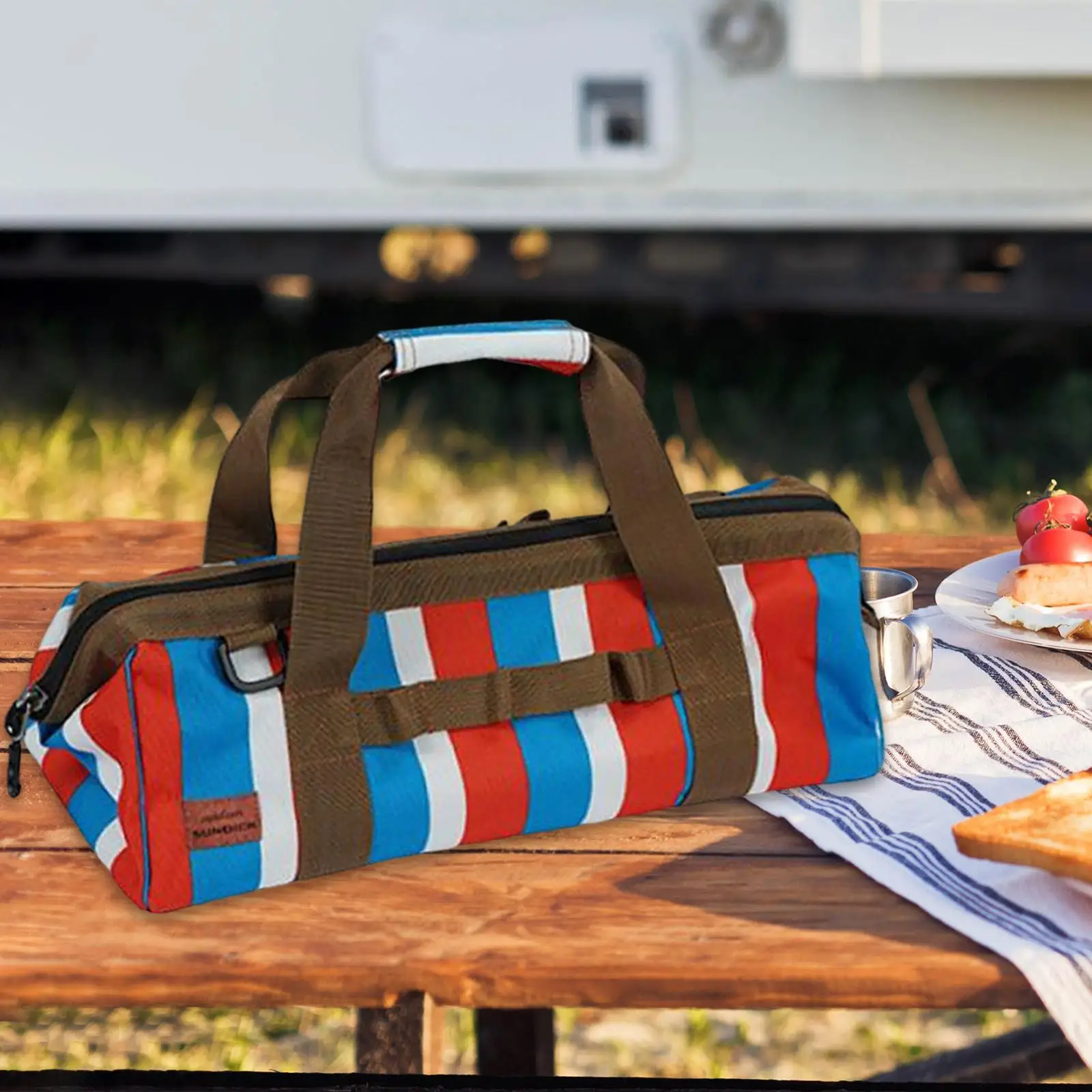 Portable Tent Stakes Storage Bag Camping Tent Pegs Handbag Stuff Sack Case