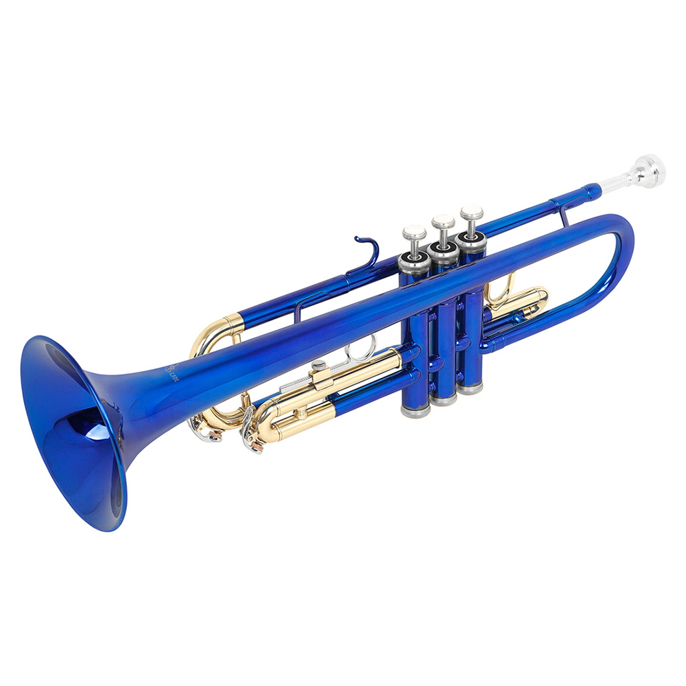 Title 16, SLAD Bb Trumpet Brass Body Colorful Gold Key Tr...